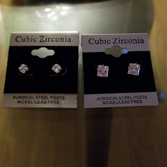 Cubic Zirconia Studs - Picture 2 of 4